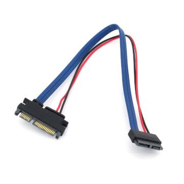 Slimline 13 pin SATA Female to 22 Pin SATA Male Cable Adapter