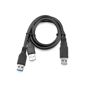 USB 3.0 Y Cable Dual A Male to A Male Cable for External Hard Drives