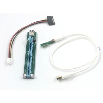 High-speed PCIe 1X to PCIe 16X adapter card with USB 3.0 cable