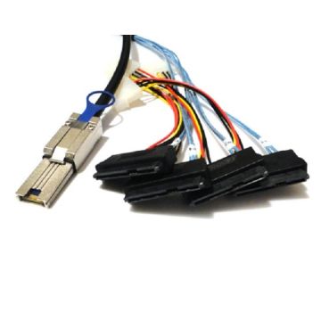 Mini-SAS SFF-8088 26P to 4 X SAS SFF-8482 29 Pin Cable 1 Meter