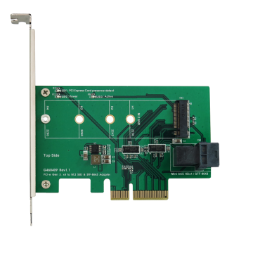 PCI-e 4-Lane to M.2 and Mini SAS HD (SFF-8643) Adapter
