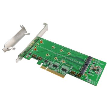 Advanced PCIe x8 Gen4 Adapter Card for Dual M.2 NVMe SSDs