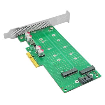 Buy PCIe x4 to 1-Port M.2 NVMe & 1-Port M.2 SATA Adapter