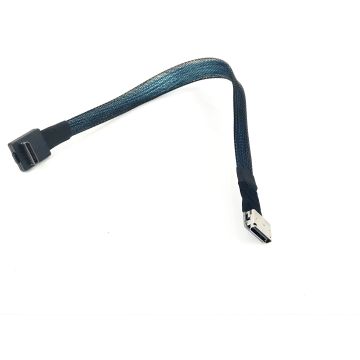 OCuLink 4i SFF-8611 Right Angle Male to OCuLink SFF-8611 Female Straight