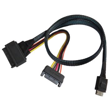 PCIe Gen 4 16 GT/s OCulink (SFF-8611) to U.2 (SFF-8639) Cable