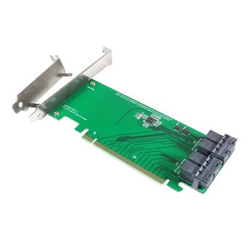 PCIe GEN 3 X16 to Mini SAS HD 8X Dual Port Adapter