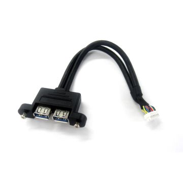 NUC Skull Canyon Internal USB 3.0 Header Cable to Dual USB 3.0 Panel Mount
