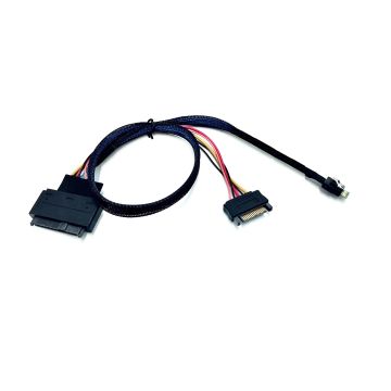 SlimSAS SFF-8654 4i Straight to SFF-8639 U.2 Cable -50CM