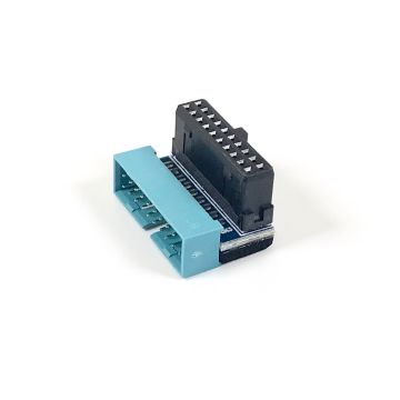 Low Profile 20 Pin USB 3.0 Male to Female Card 90 Degree Angled-B