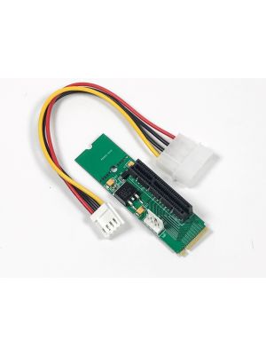 PCI-e 1X/4X Card to M.2 M Key 4 Lane Crypto Mining Adapter with CLKREQ