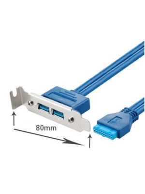 2 Port USB 3.0 A Female Low Profile - 500mm