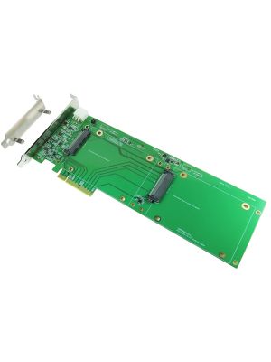 PCIe x8 Gen 4 adapter card for Bifurcated U.2 NVMe Dual Port