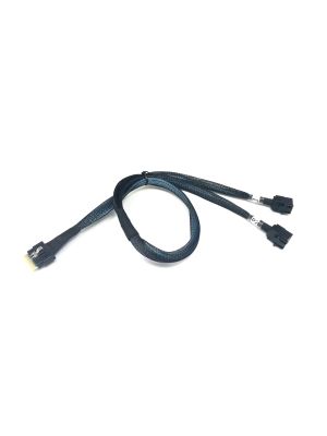 SlimSAS 8i SFF-8654 to 2 X Mini SAS SFF-8643 Cable Tri-Mode- 50CM