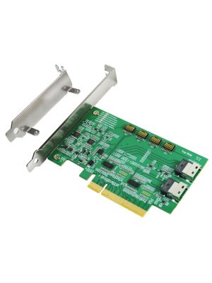 PCIe x8 GEN4 with ReDriver to SlimSAS 4i SFF-8654 Dual Port AIC