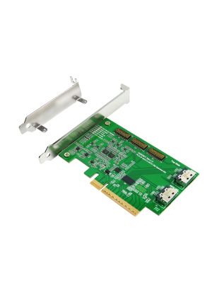 PCIe x8 Gen5 with ReDriver to MCIO 38P Dual Port AIC