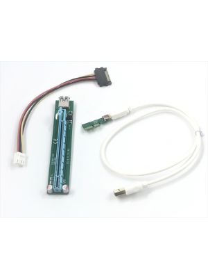 High-speed PCIe 1X to PCIe 16X adapter card with USB 3.0 cable