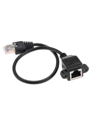 Get 1FT RJ45 Male to Female Screw Panel Mount Ethernet LAN Network Extension Cable