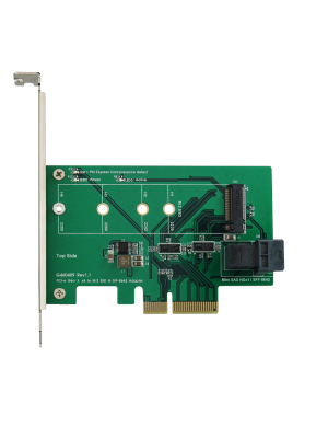 PCI-e 4-Lane to M.2 and Mini SAS HD (SFF-8643) Adapter
