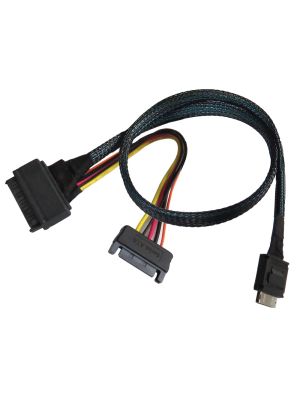 PCIe Gen 4 16 GT/s OCulink (SFF-8611) to U.2 (SFF-8639) Cable