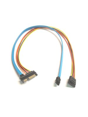 22 Pin Male to 7 and 15 Pin Female SATA Cable