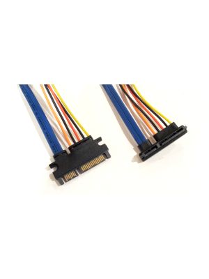 22 Pin SATA Male to Female Left Angle 12 inches