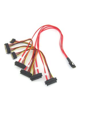 Mini SAS SFF-8087 x 4 Fan Out to 4 SAS 29 Pin Female with 15 Pin SATA Power