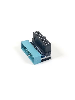 Low Profile 20 Pin USB 3.0 Male to Female Card 90 Degree Angled-B