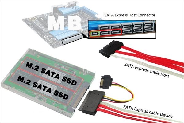 2.5 SATA Express to M.2 B Key Dual Port Adapter