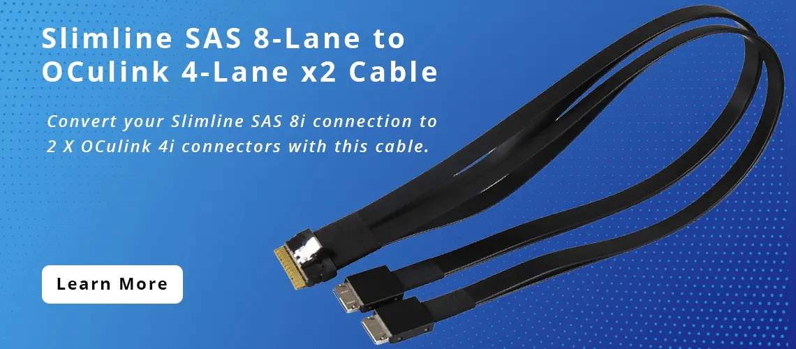 SAS 8-Lane to OCulink 4-Lane x2 Cable