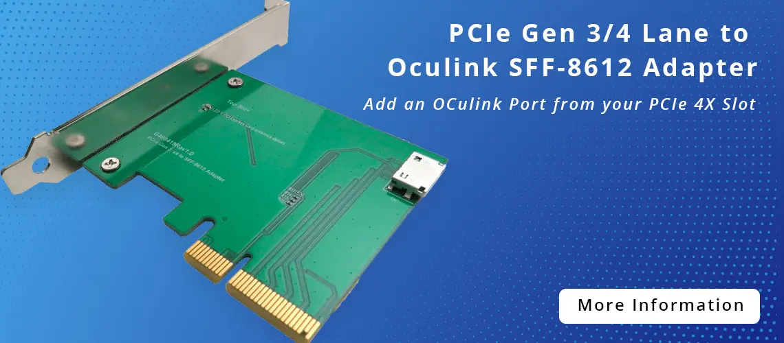 PCIe Gen 3/4 Lane to Oculink Adapter
